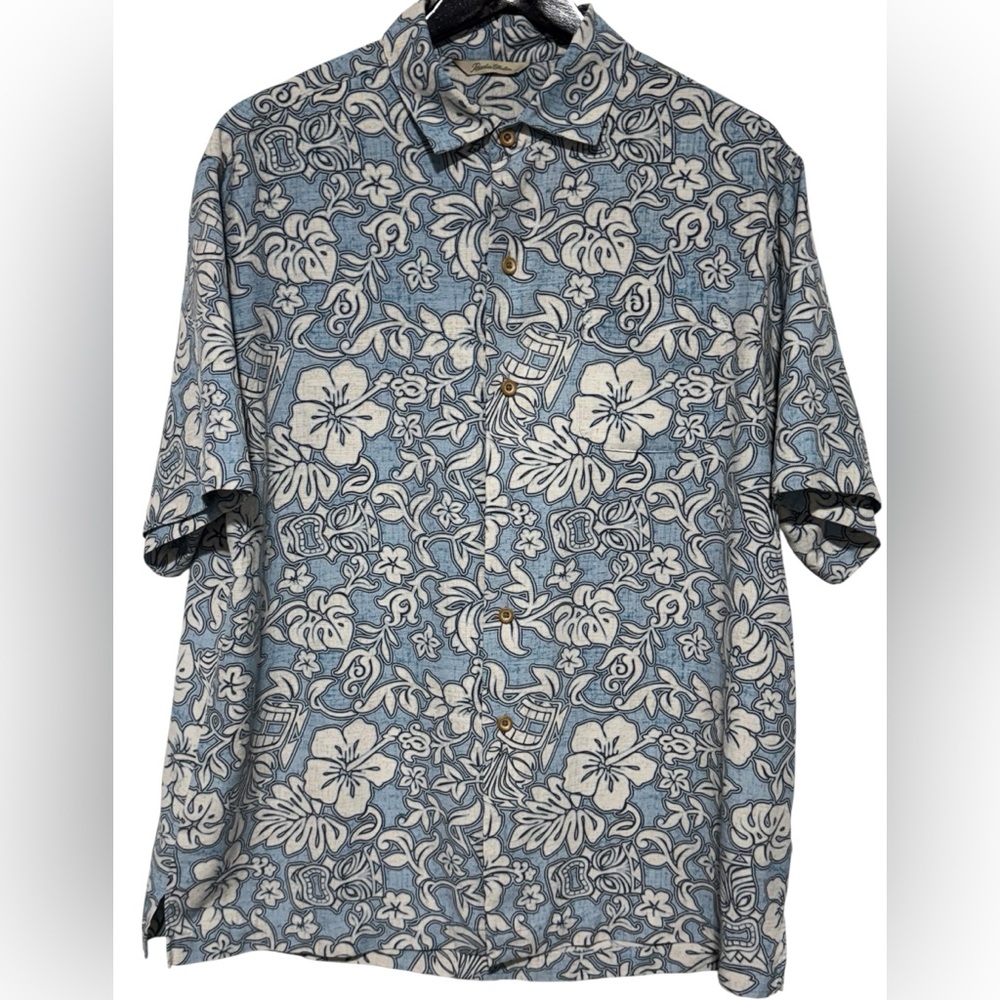 Paradise Collection 100% Silk Button Down Relaxed Floral In Men’s Size L